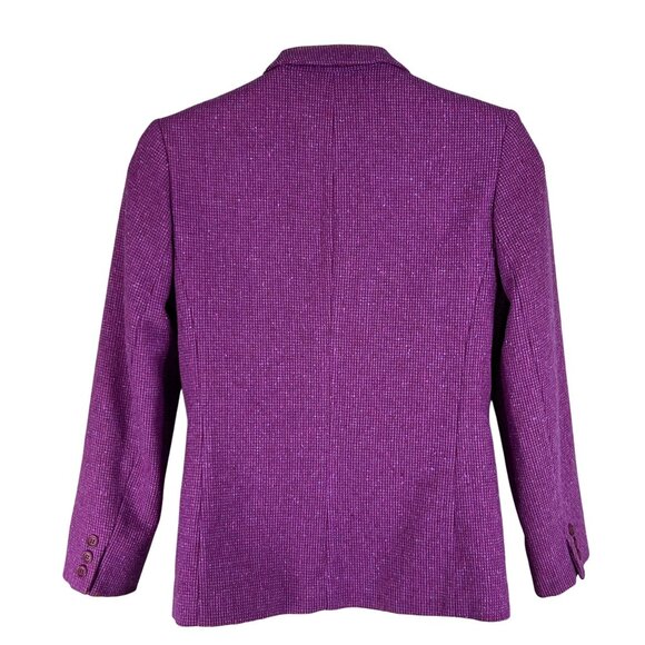 Pendleton Women 14 Pure Virgin Wool Blazer Purple Tweed Jacket USA Made Timeless - Picture 3 of 16